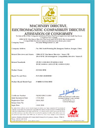 Attestation of Conformity for Ice Machine